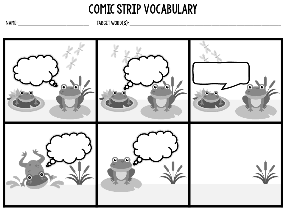 Comic Strip Vocabulary Activity - Vocabulary Luau